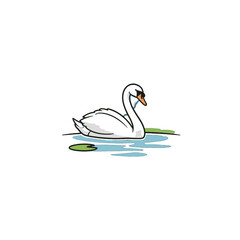 Fototapeta premium Swan Vector Logo Design