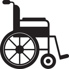 wheelchair silhouette, black and white silhouette, vector and illustration