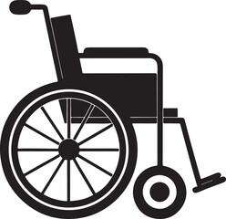 wheelchair silhouette, black and white silhouette, vector and illustration