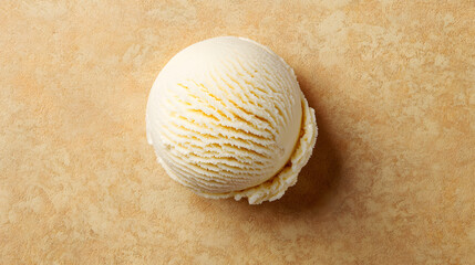 Delicious Close-Up of Creamy Vanilla Ice Cream Scoop on a Textured Background for Food Photography