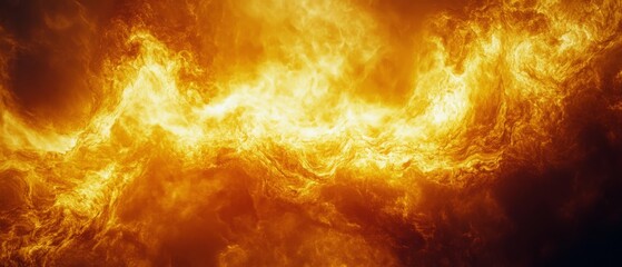 Obraz premium Fiery swirls of orange and yellow blaze across the scene, capturing the raw, untamed energy of a wild inferno.