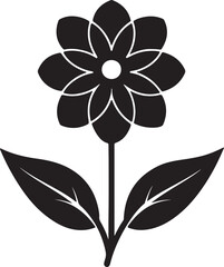 flower silhouette, black and white silhouette, vector and illustration
