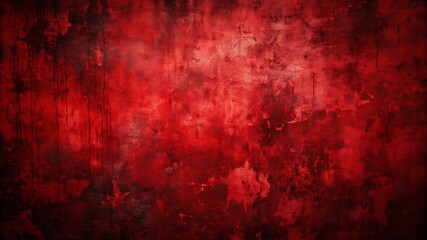 Obraz premium Deep red grunge texture with dark distressed abstract background, vintage and eerie aesthetic, perfect for horror, gothic themes, distressed textures, and artistic backdrops