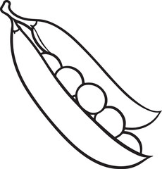 peas line art, black outline, vector and illustration, line art and outline