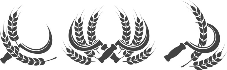 Sickle and wheat ears