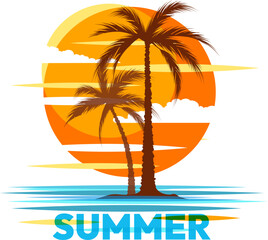Tropical summer emblem