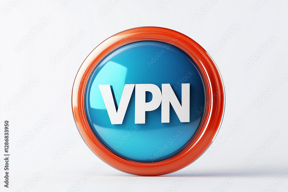 Poster Vpn button showing virtual private network connectivity