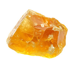Citrine Stone Piece with Radiant Yellow Isolated on Transparent Background
