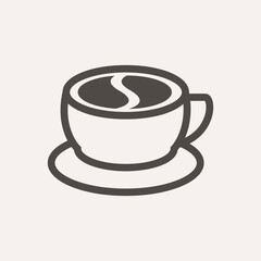 coffee art logo design vector illustration template