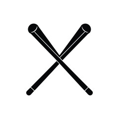 Drumsticks silhouette vector art illustration