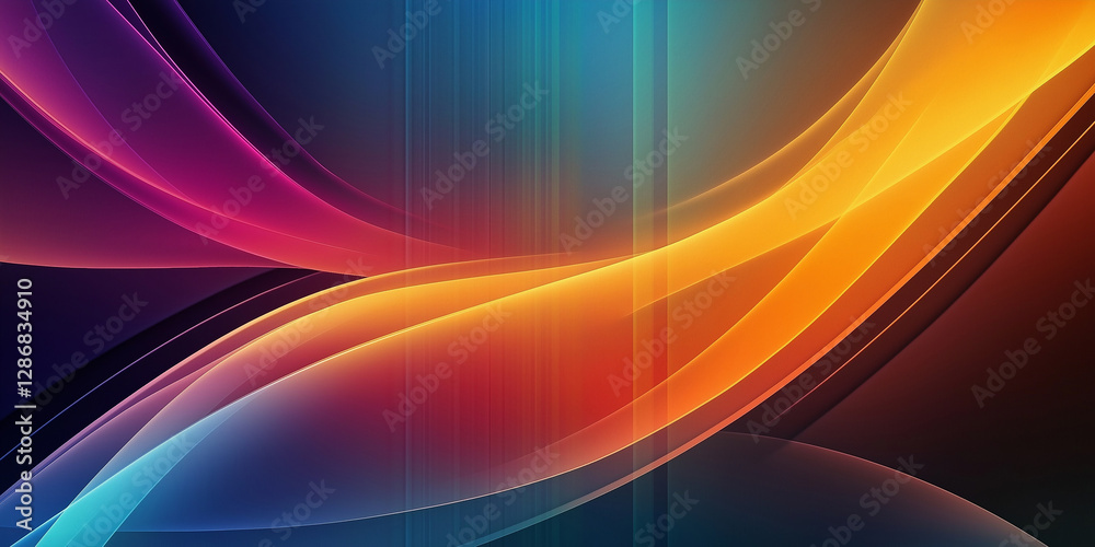 Aufkleber abstract colorful waves flowing seamlessly in digital art composition