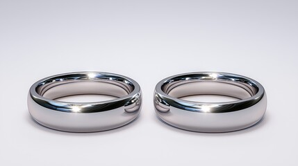 Two wedding bands on a plain background. Use for e-commerce or wedding planning