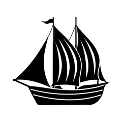 Artistic Ketch Vector Silhouette Elements