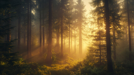 Obraz premium A Forest At Dawn