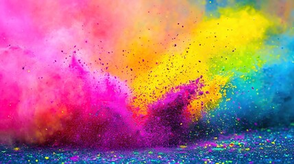 Fototapeta premium Explosion of vibrant colors mixing and spreading dynamic and abstract visual spectacle