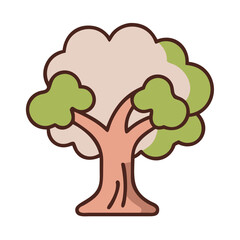 Tree Icon Vector Art Illustration for Nature Environment and Eco-Friendly Designs