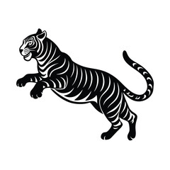 jumping tiger vector art 