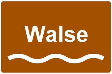 Illustration eines Namensschildes für den Fluss 