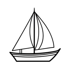 Yawl Line Drawing Vector for Vintage Maritime Graphics