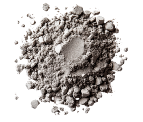 Pile of Gray Powder isolated on transparent background