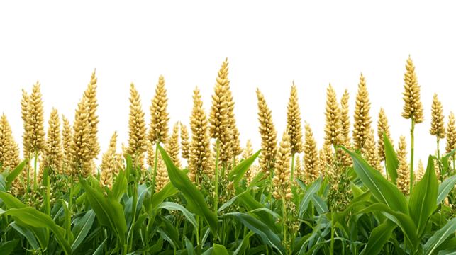 PNG Cutout of a Millet Crop Field with a Transparent Backdrop for Easy Use in Designs and Presentations