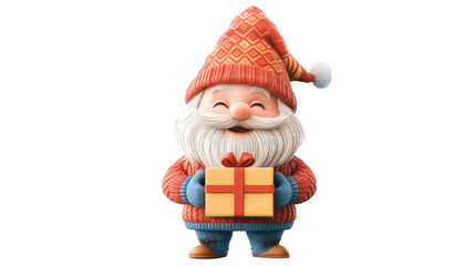 Obraz premium santa claus with gifts isolated on transparent background. 