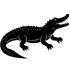 Classic Crocodile Silhouette Vector Perfect for Logos & Designs.