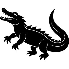 Creative Crocodile Silhouette Vector Simple & Aesthetic Design.