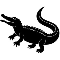 Creative Crocodile Silhouette Vector Simple & Aesthetic Design.