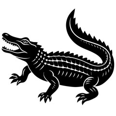 Creative Crocodile Silhouette Vector Simple & Aesthetic Design.