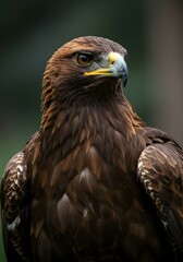 Obraz premium Majestic Golden Eagle With Sharp Eyes and Powerful Beak in Natural Habitat.