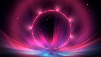 Obraz premium Abstract Neon Color circle Future Background.