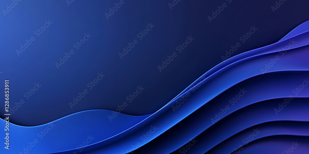 Poster abstract blue waves, creating a modern, dynamic background. flowing lines evoke a sense of depth and