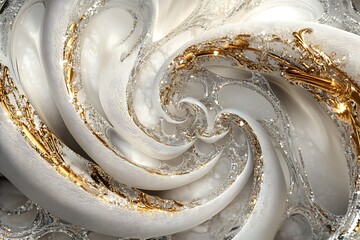 Swirling Gold and Silver Abstract Design