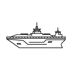 Obraz premium Artistic Aircraft Carrier Outline Vector for Merchandise