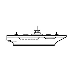 Obraz premium Iconic Aircraft Carrier Line Drawing Vector for Logos