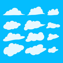 Clouds Cartoon Set Vector Illustration