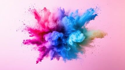 Colorful explosion of pigments abstract art digital creation vibrant environment close-up view creative concept for visual impact