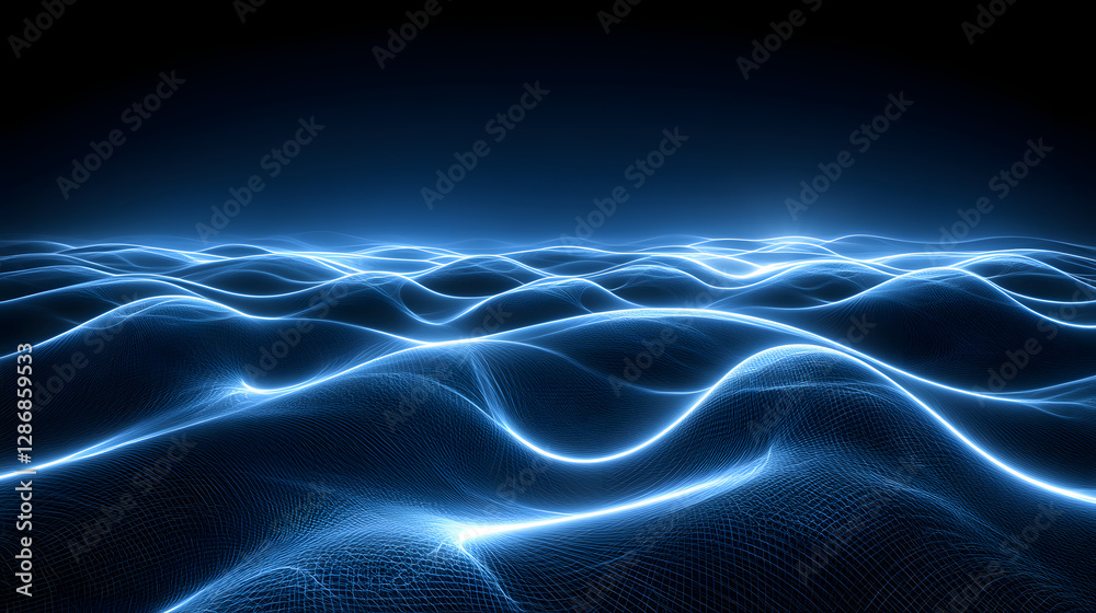 Poster abstract blue waves background with flowing patterns and textures in a visually striking design for 