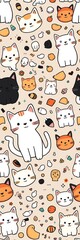 Charming Pattern Featuring Playful Cats and Dogs in a Whimsical and Colorful Design for Pet Lovers