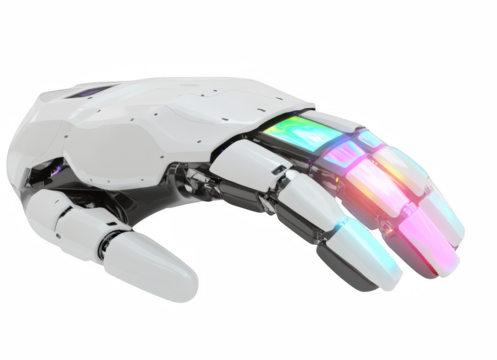 Futuristic Robotic Hand with LED Lights