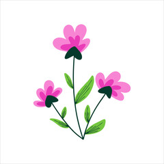 Pretty Pink Flowers vector illustration