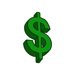 Green 3D Dollar Sign vector