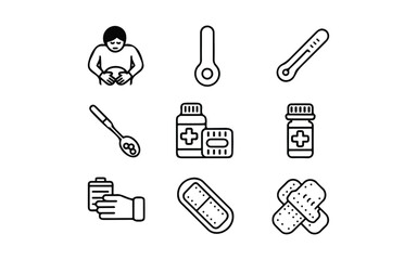 medical icons set