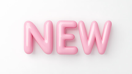 Bold pink 'NEW' typography against a pristine white backdrop. A vibrant and modern statement, perfect for announcements, promotions, or creative designs.