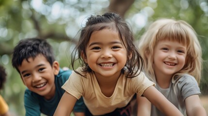 Diverse Children Playing Together, Representing Unity and Innocence