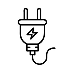 Obraz premium Electrical plug with lightning symbol