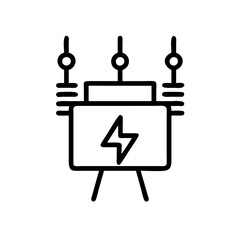 Electric transformer icon on white background