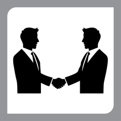 Fototapeta premium Business Handshake Icon Symbolizing Partnership 