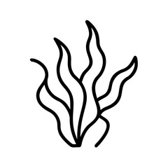 Obraz premium Abstract seaweed illustration in black line art